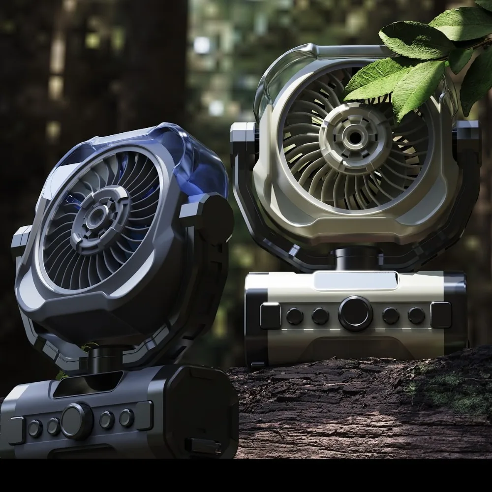 New Mist Spray Camping Fan Outdoor Lighting Tent High Speed Powerful Oscillating Fan