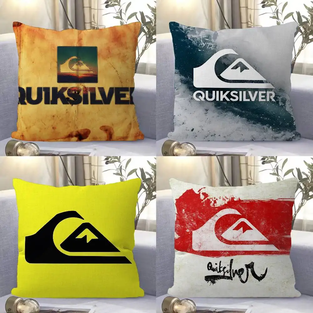 Q-QuiksilverS LOGO Personalized Pillow Cover Kids Bedroom Wild Party Decor Pillowcase Kid Birthday Shower Gift