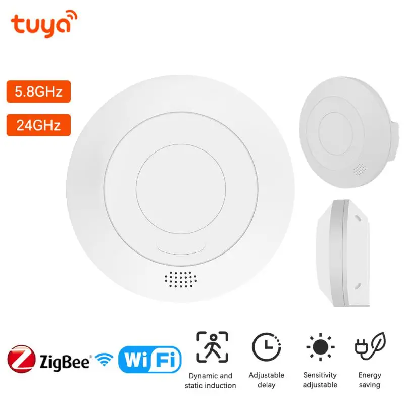 Detector de presencia humana Tuya WiFi/Zigbee, Radar de 220V mmWave 5,8/24G, Sensor de movimiento Pir, detección de luminancia, Smart Life, Smart