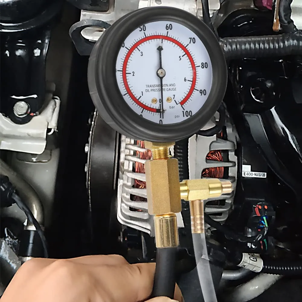 Quick Connection Fuel Pressure Tester Gauge Tools Kit 0-100 PSI with 9.49, 7.89, 6.30 Fuel Line Suitable Fuel Pressure Test Kit