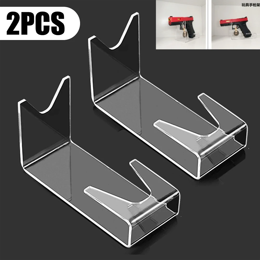 

1/2Pc Clear Acrylic Hand Gun Display Stand Pistol Rack Holder Pistol Stand Handgun Holder Short Toy Gun Model Showing Rack Shoot