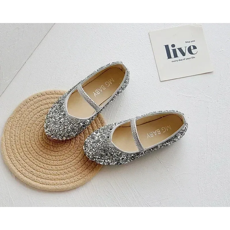 2025 Frühling 1 bis 12 Jahre alte Mädchen-Kleiderschuhe Beauty Pointed Toe Teen Girl Lederschuhe Bling Princess Hochzeitsschuhe – Detail 13