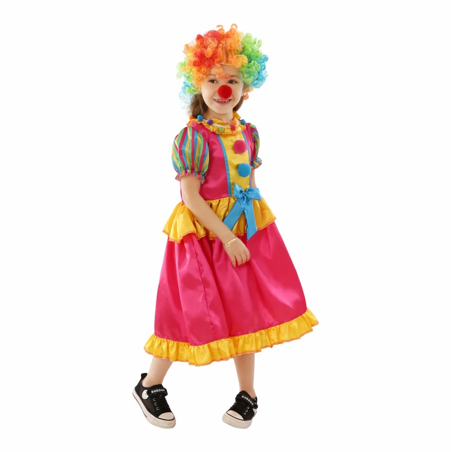 

Miniso Kids Girls Joker Cosplay Dress Disguise Circus Clown Cosplay Costume Stage Performance Show Carnival Party Clown Dress Up