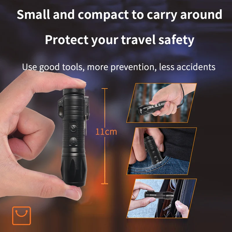 Multi-function strong light USB charging LED self-defense tactical lighter flashlight