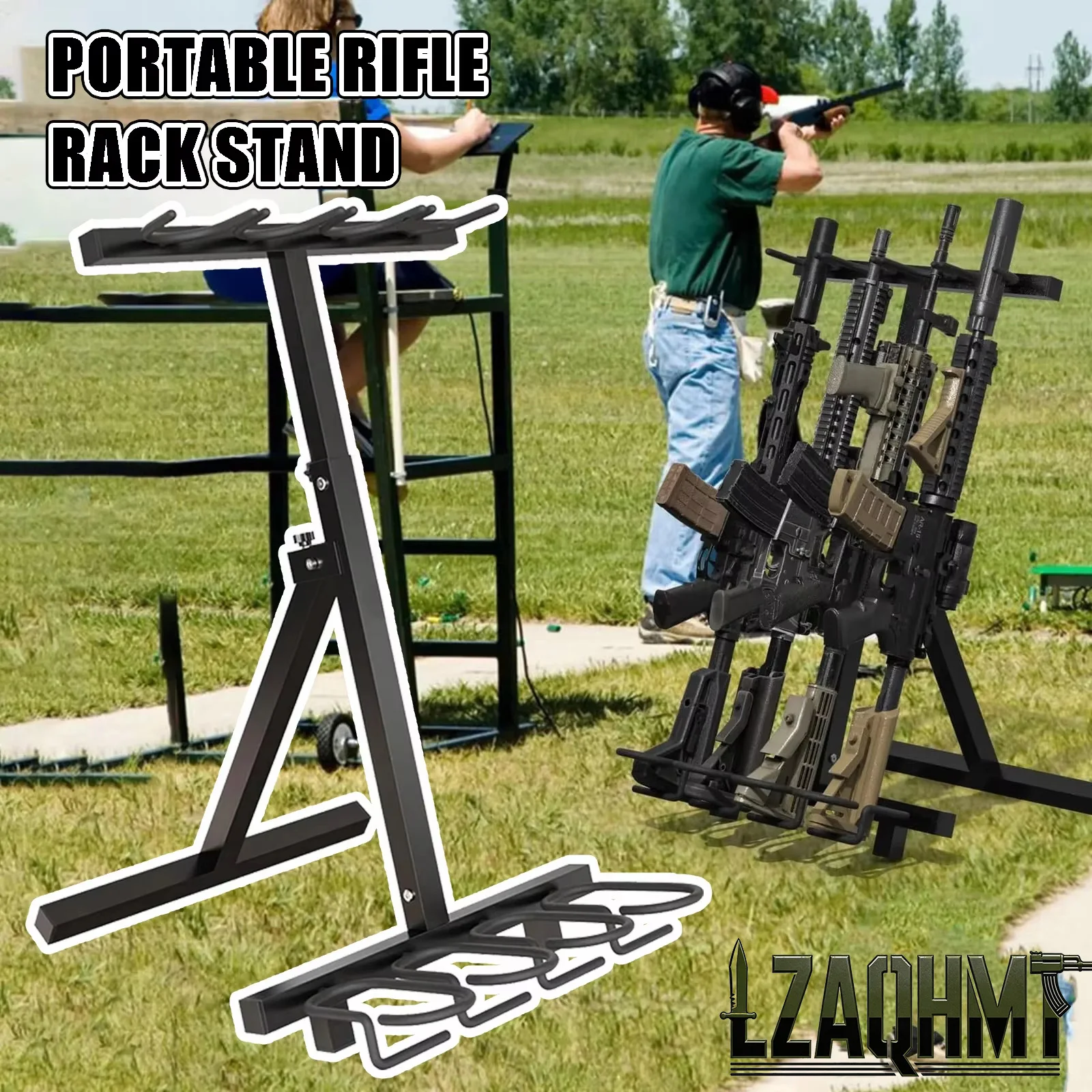 

Gun Rack Portable Rifle Rack Stand Heavy Duty Rifle Storage Bracket Folding Gun Rack Stand for Outdoor Shooting Hunting Range