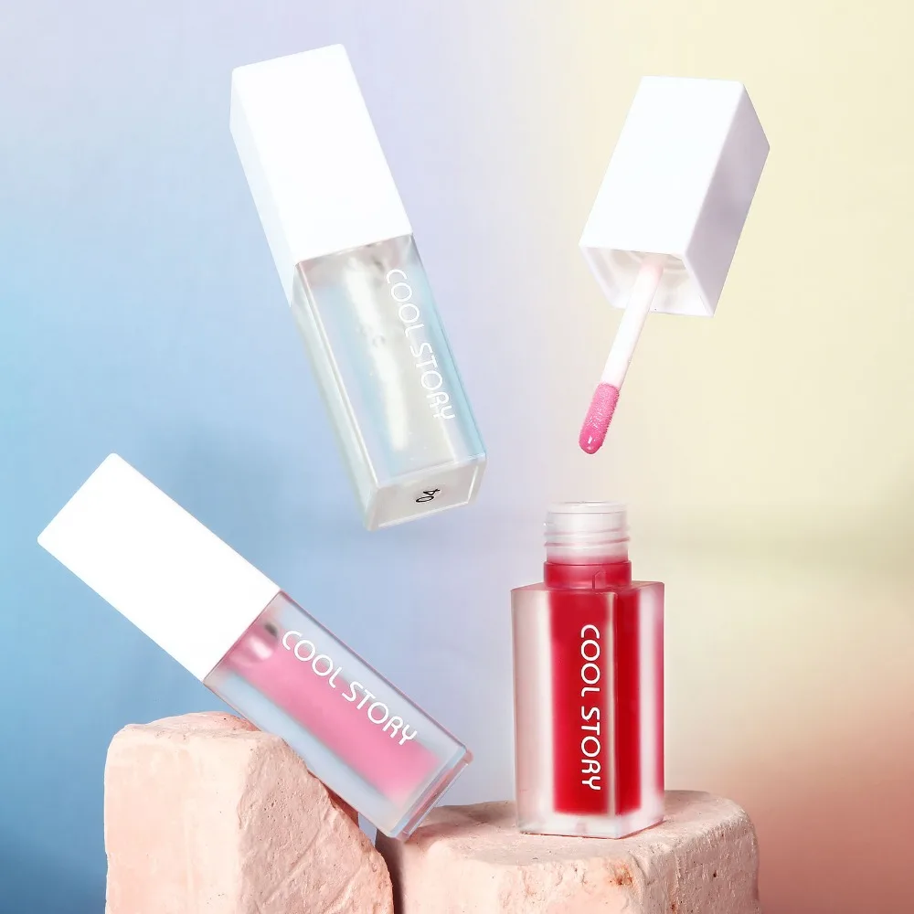 Óleo Labial Transparente com Glitter 6 Cores Efeito Volumizador Hidratante Brilho Gelatinoso Não Pegajoso para Maquiagem Diária, Festas e Noites de Gala Feminina