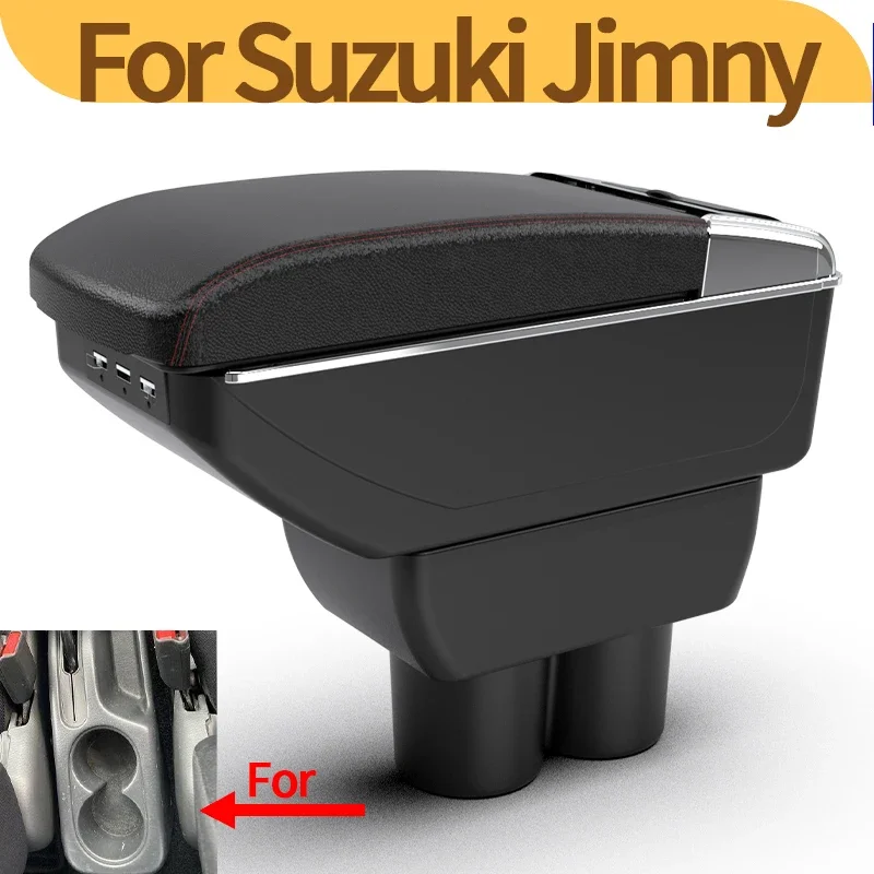 

For Suzuki Jimny JB23 JB43 car center console modified multi-function storage armrest 1999-2017 double layer USB car accessories
