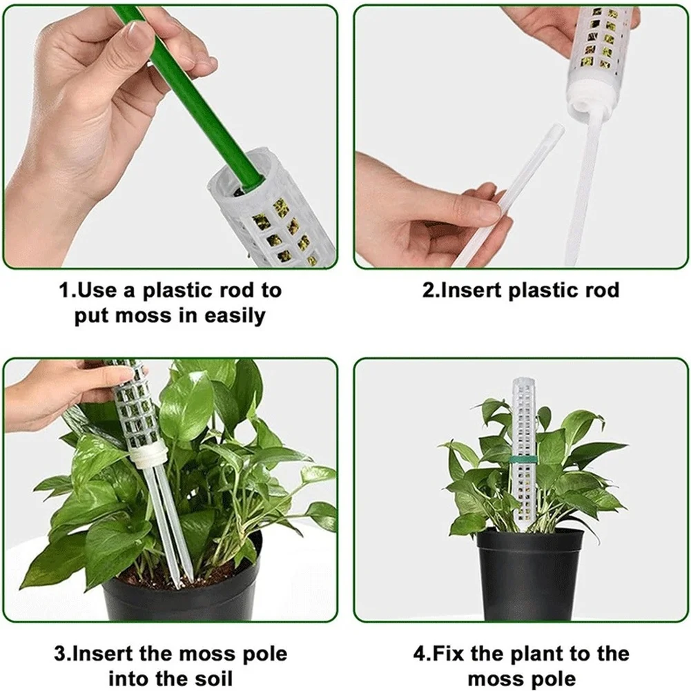 Plastic Moss Pole Kit for Houseplant Training Reinforced Corners Perforated for Root Development and Stability