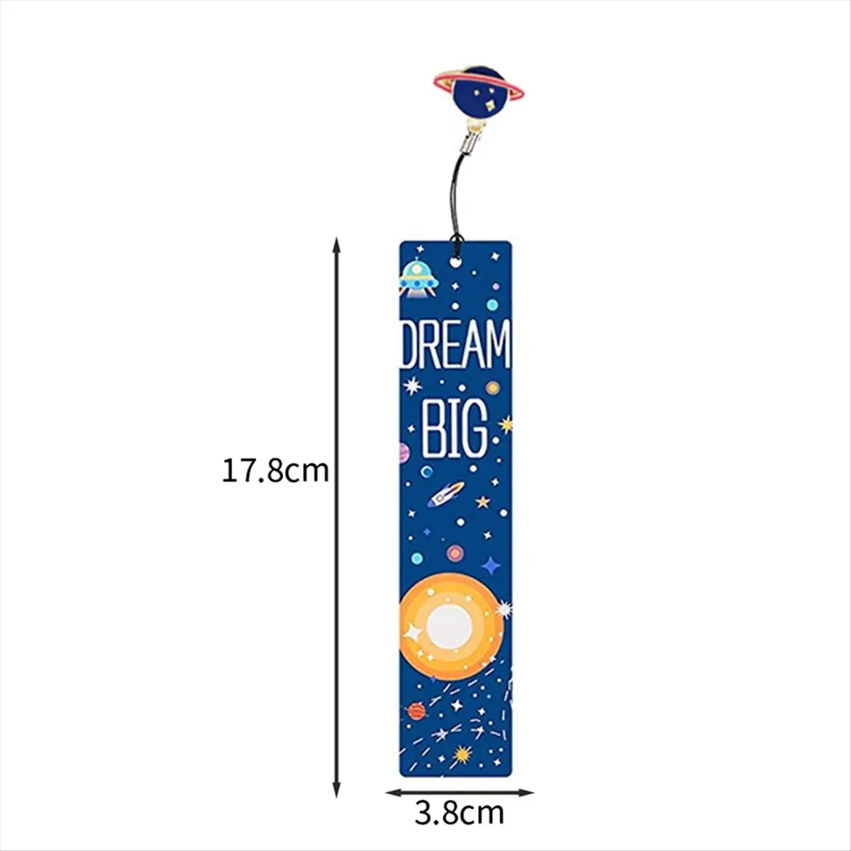 FTGT-10PCS Space Ship Theme Bookmarks with Metal Charms Planet Inspirational Quotes Cards for Kids Boys Girls