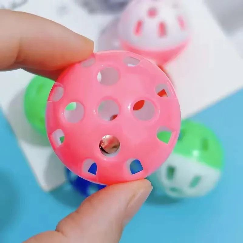 1/5Pcs Cat Toy Balls Pet Cat Kitten Play Plastic Balls with Jingle Bell Pounce Chase Rattle Toy Cat Toys Bulk Random Color - Image 5