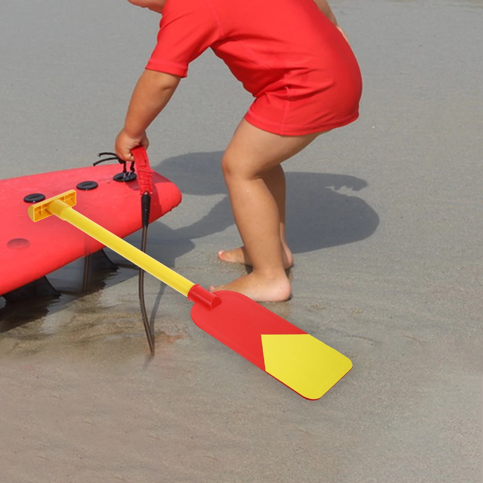 

Plastic Boat 60cm Blue Yellow Kids Training Prop Kayak Paddle Lightweight Boat Toy Role Play