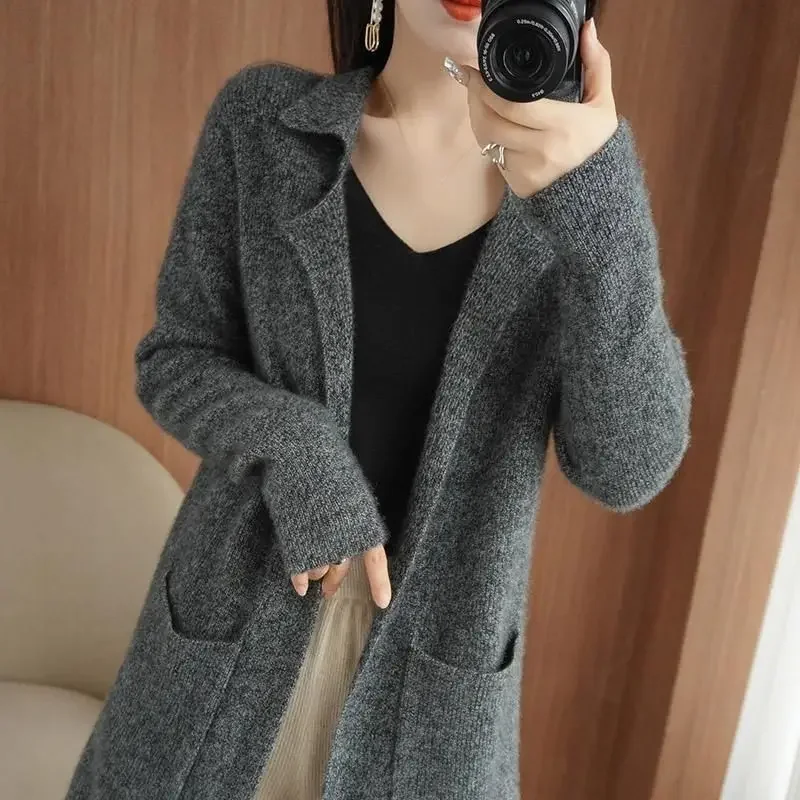 New Style Mid-length Style  Loose Fallow Can Be Worn Outside Long Sleeve Thin Pajamas Coat Top Grade Spring and Autumn Female