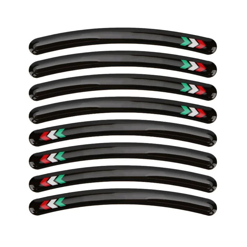 8PCS Wheel Rim Stickers Waterproof Reflective Tire Decoration For Kawasaki Racing CarType 4