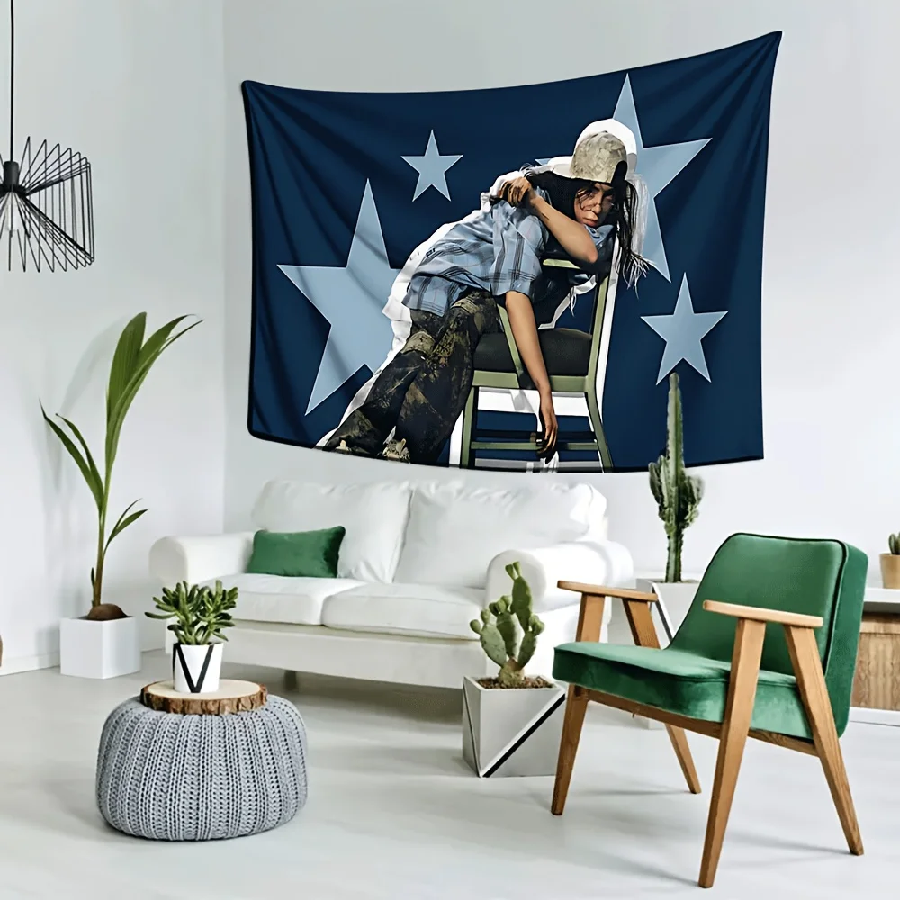 B-Billie Singer Theme Flag Tapestry Party Atmosphere Decoration Accessories Aesthetic Room Decor Room Decoration Items Gift