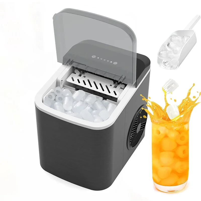 

12Kg/24H Portable Ice Maker Self-Cleaning Countertop Ice Machine 2 Sizes Bullet Ice Cubes For Home Kitchen Office Bar Party