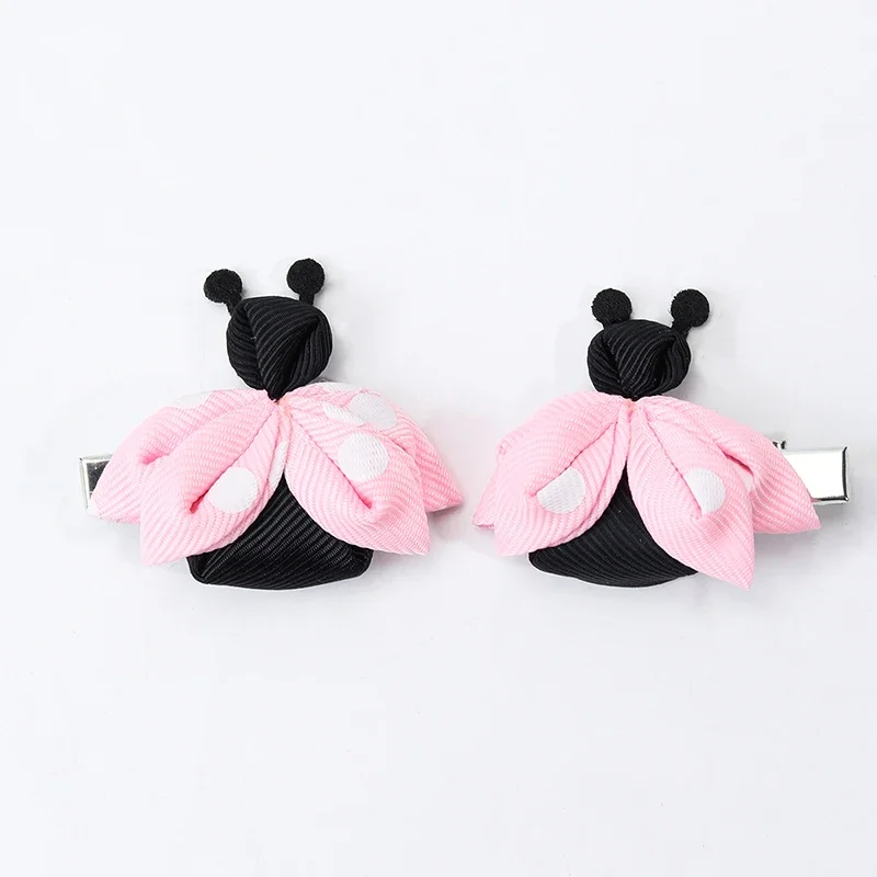 Oaoleer 2Pcs/set Kawaii Ladybug Hair Clips For Baby Girls Cartoon Animal Hairpins Child Barrettes Kids Headwear Hair Accessories