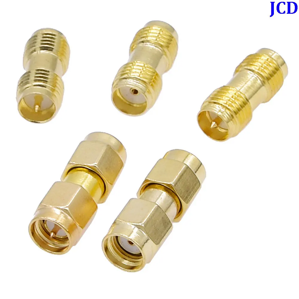 2 PCS SMA RF Adapter SMA-JJ RP SMA-KK Straight Through Inner and Outer Screw Hole Needle to Outer and Inner Screw Hole Needle