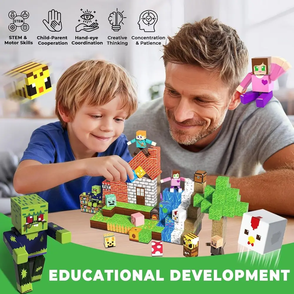 160-Piece Magnetic Building Set for Kids 4-8 Years, STEM Learning Cubes, Gift for 3+ Boys & Girls