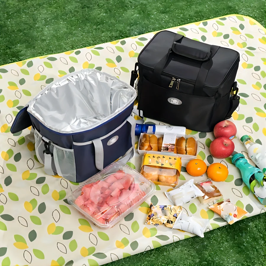 1pc Outdoor Picnic Bag Large Capacity Ice Pack,Home Insulation Bag Portable Lunch Box Bag Aluminum Foil Thickened Insulation Bag