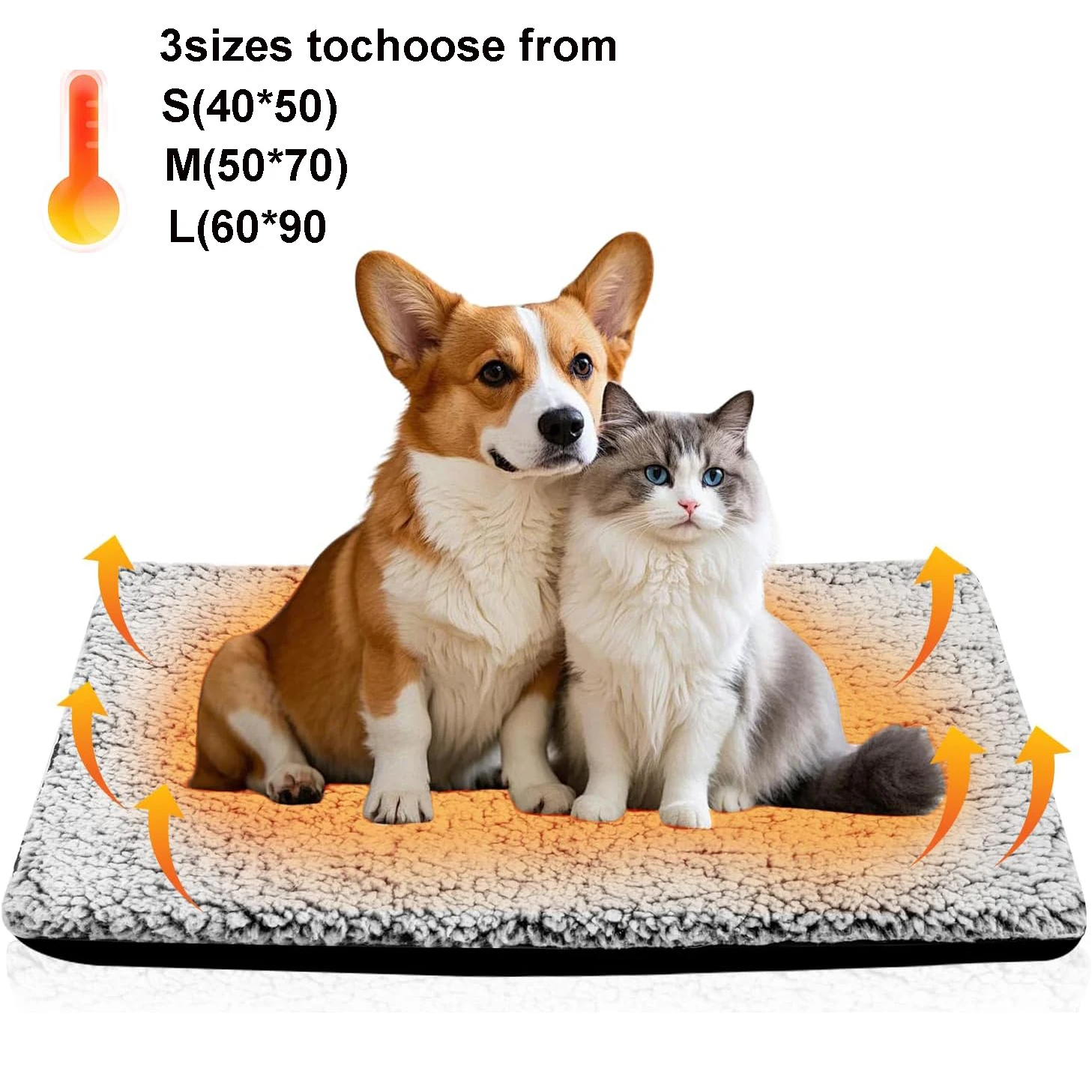 Large Self-Heating Pet Pads Blanket Puppy Pad Warm Cushion Mat for Cats Dogs Washable Pets with Thermal Cats Dogs Bed