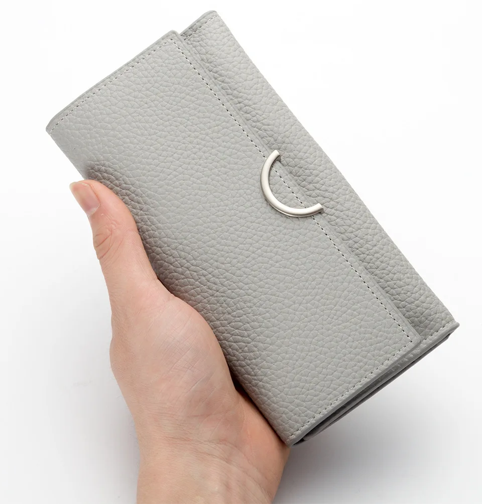 Portamonete da donna Portafoglio lungo Porta cellulare femminile con cerniera Borsa da polso Portamonete