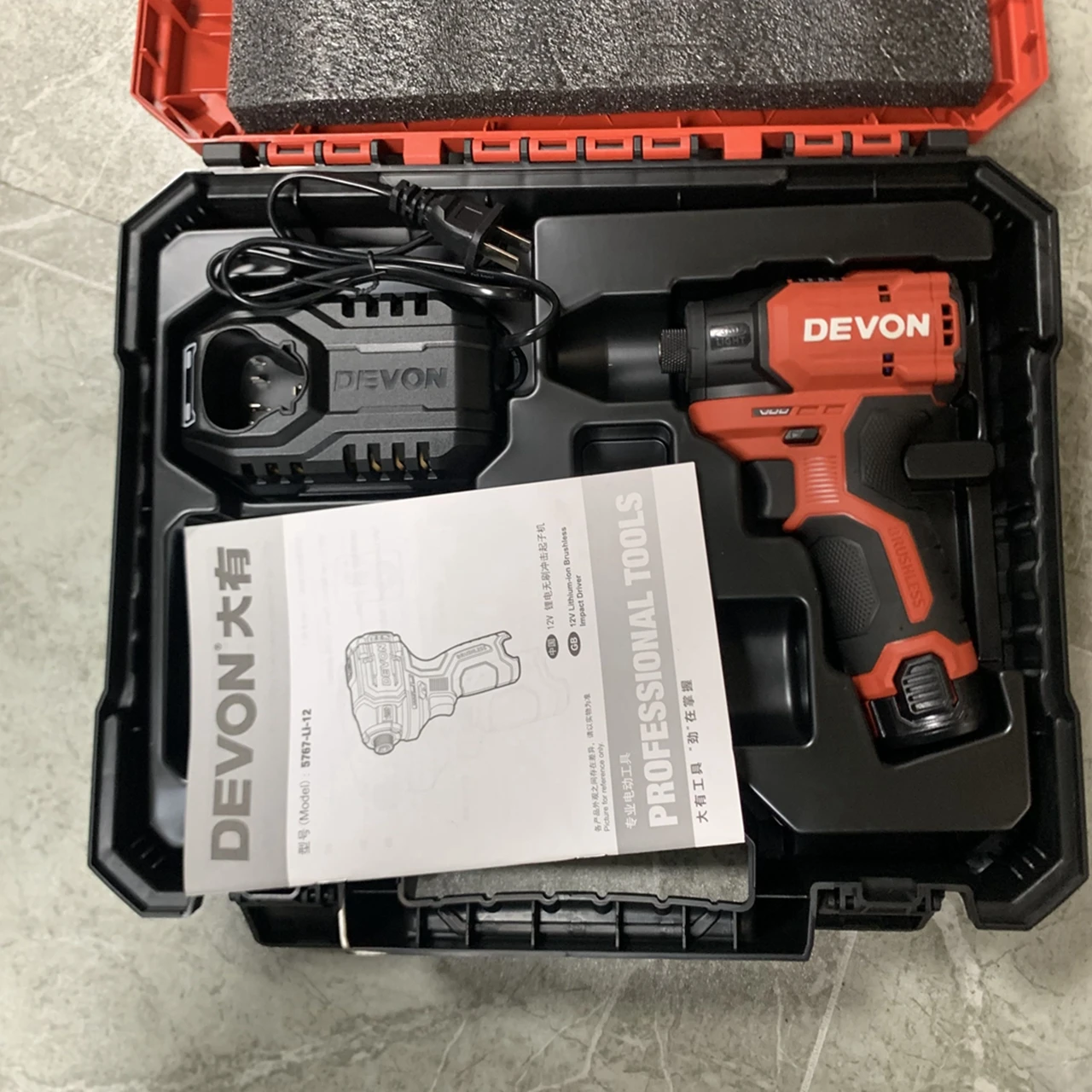 

Devon 5767 12v Cordless Impact Screwdriver Brushless 140Nm 3300rpm 4100ipm 2 Intelligent Function Gear Share Battery Platform