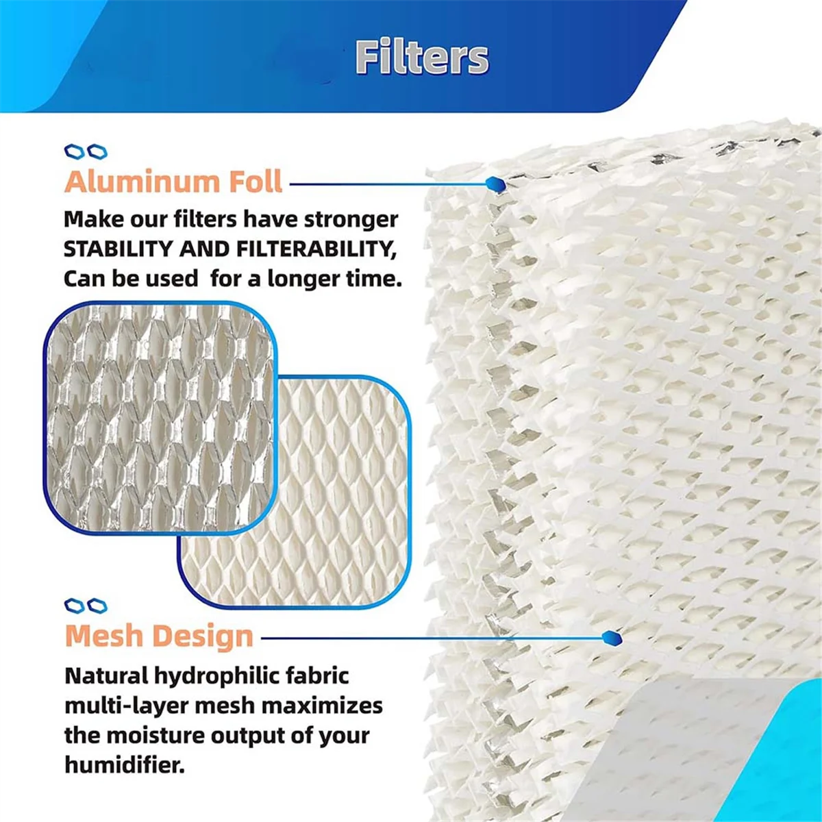 AT77 WF813 Humidifier Wick Filter Replacement for EQWF813 Compatible with RCM832, RCM-83 PCWF813 PCCM 840 4Pack