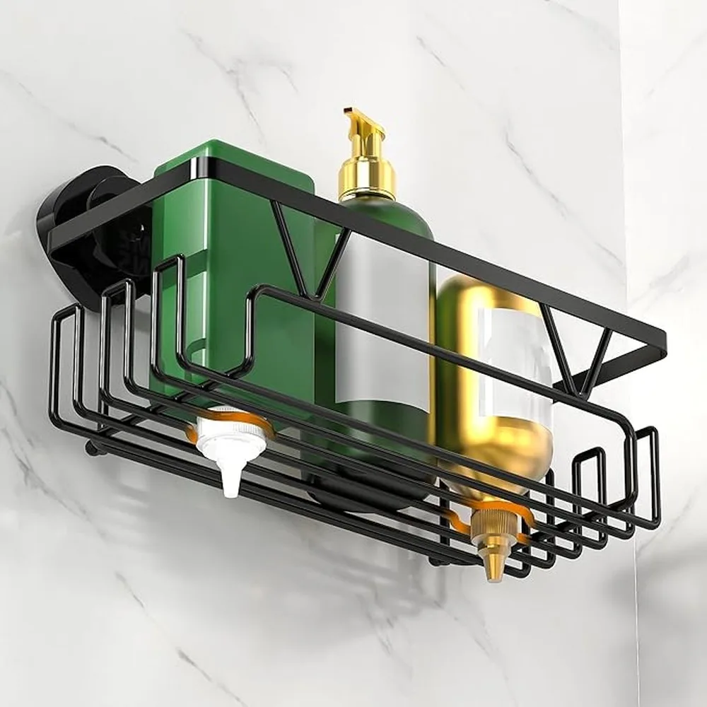 Durable Shower Shelf With Practical And Strong Suction System For Secure Attachment In Bathrooms