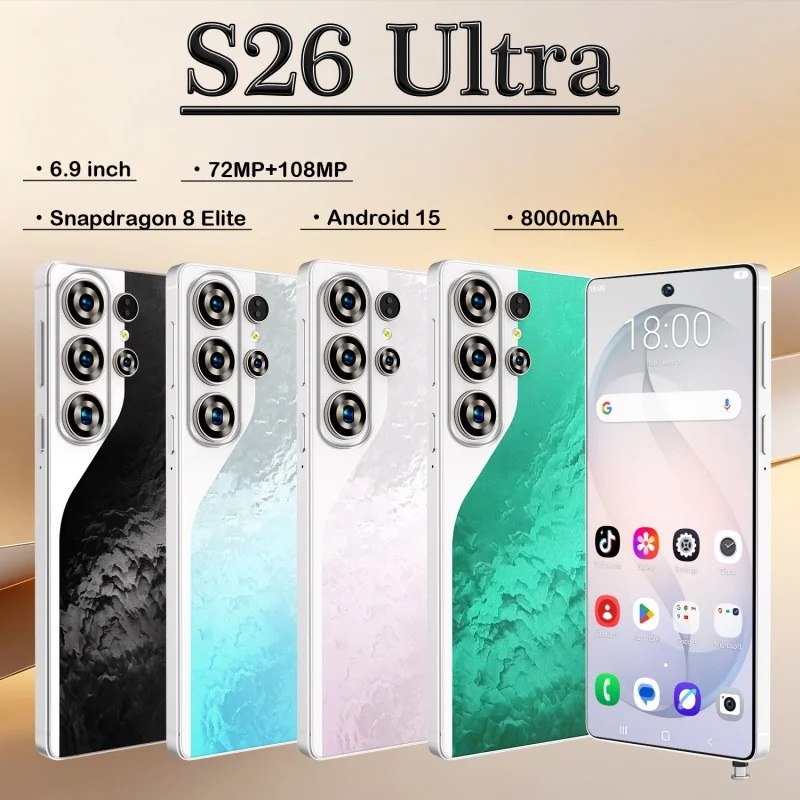 S26 Ultra Smartphone Celulares Android Original 6.9 Inch Moblie Phones Global Version CellPhones Unlocked 5G Dual Sim AJ3