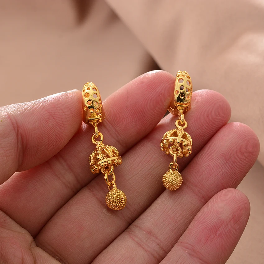 Ethiopian Gold Color Earrings For Woman African Fashion Wedding Bridal Party Wife Earrings Jewelry New