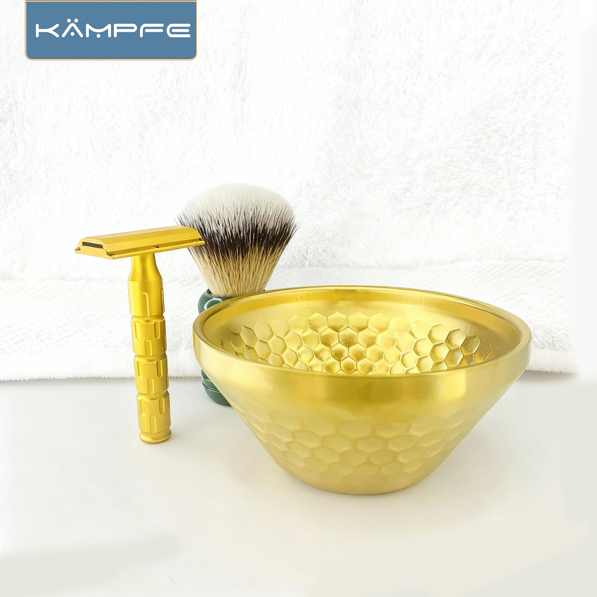 KAMPFE barber shaving bowl Stainless Steel Mens Golden /Silver Shaving Bowl For Cleaning Face  for Home & Travel