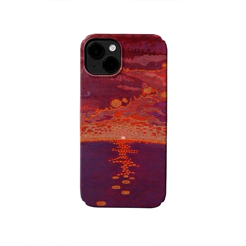 

Ins Korean Red Sunset Phone Case for IPHONE 17 Air 16E 15 PROMAX 14 Plus 13 12 MINI 11 PRO 16Plus XR XS SE Acrylic Phone Cover