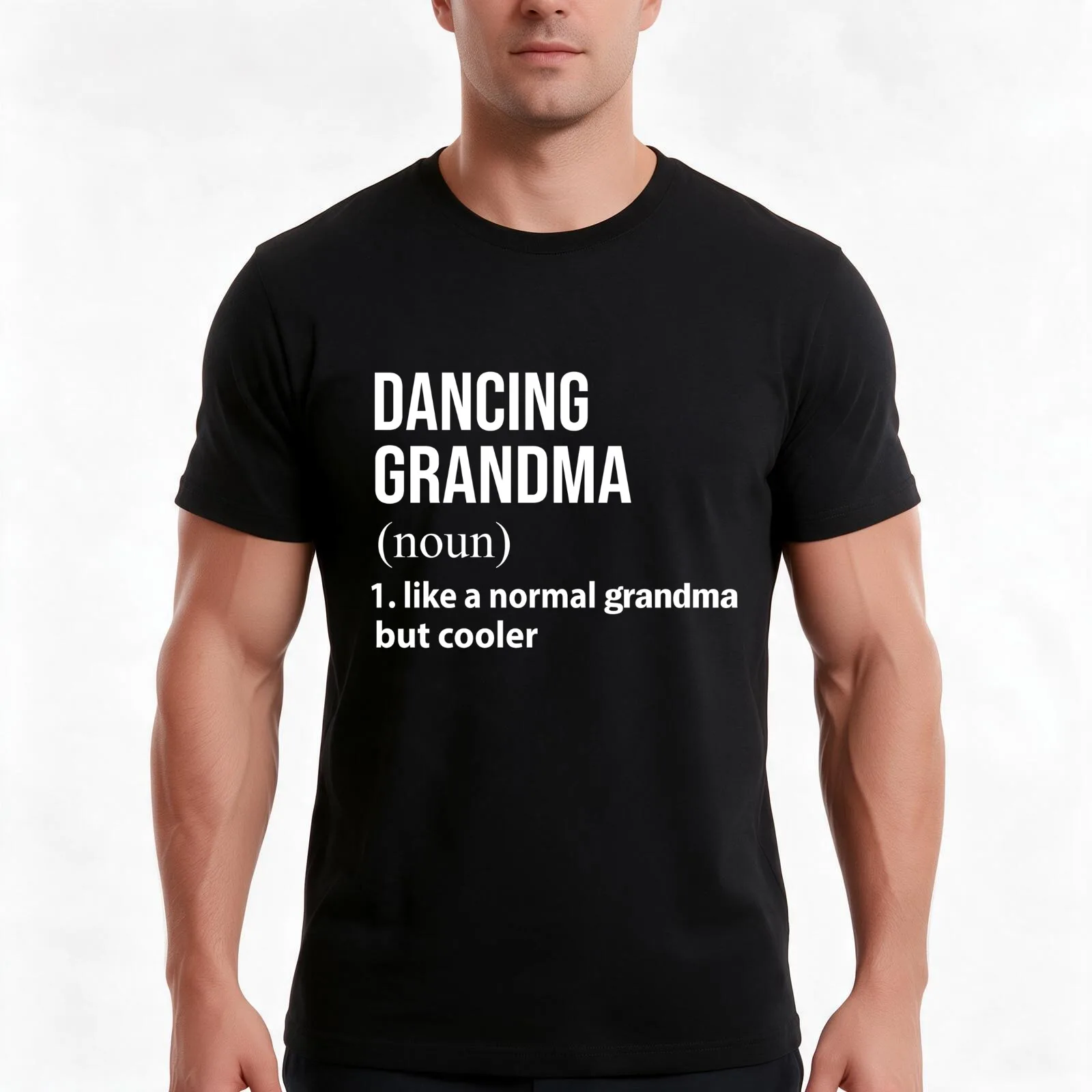 Dancing grandma like a normal grandma but cooler T-Shirt, Summer Casual Cotton Tee, Oversized Streetwear Tops, Unisex Men Women