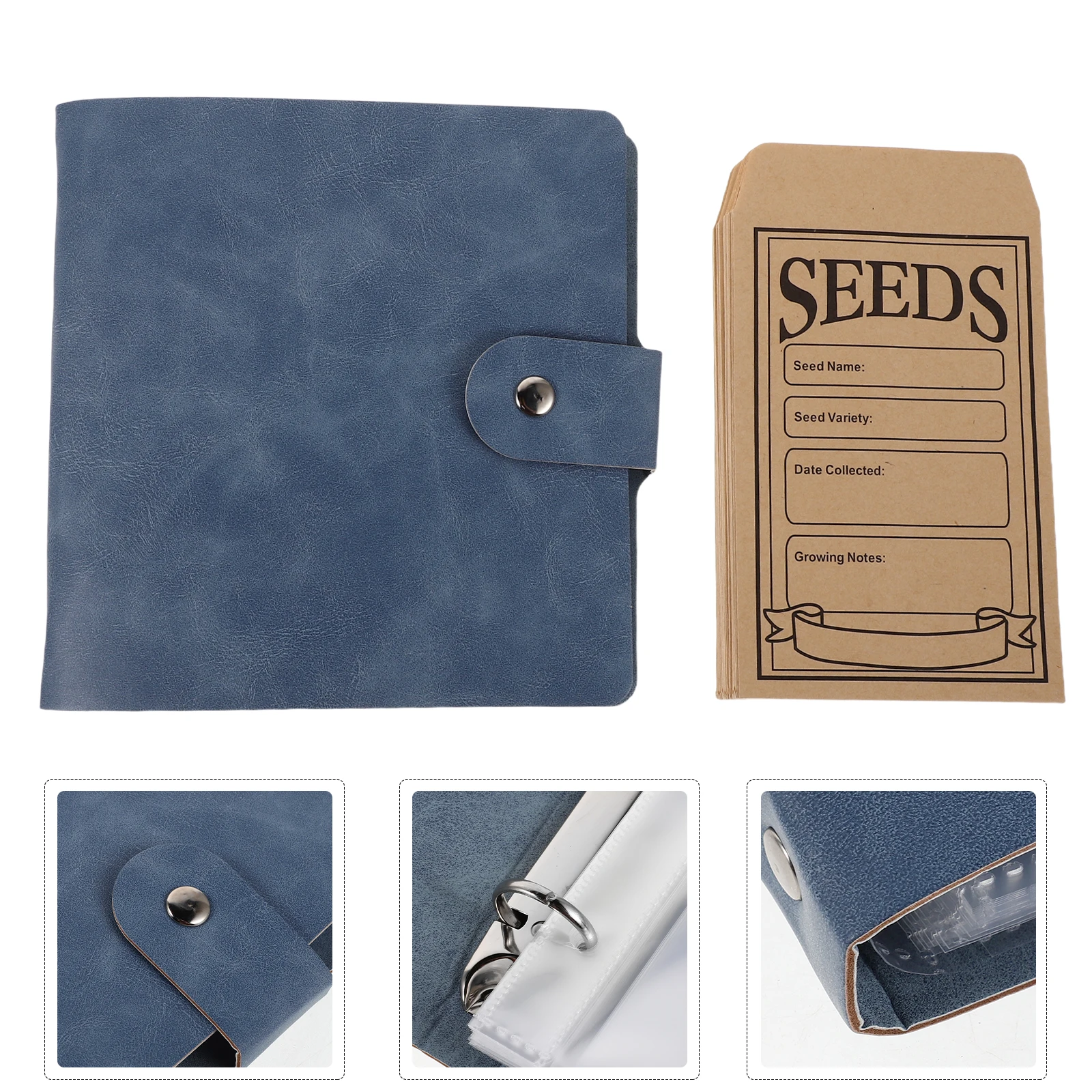

1Set Seed Storage Organizer Binder Fake Garden Seed Packet Organizer 25 Clear Pockets 50 Self Sealing Envelopes