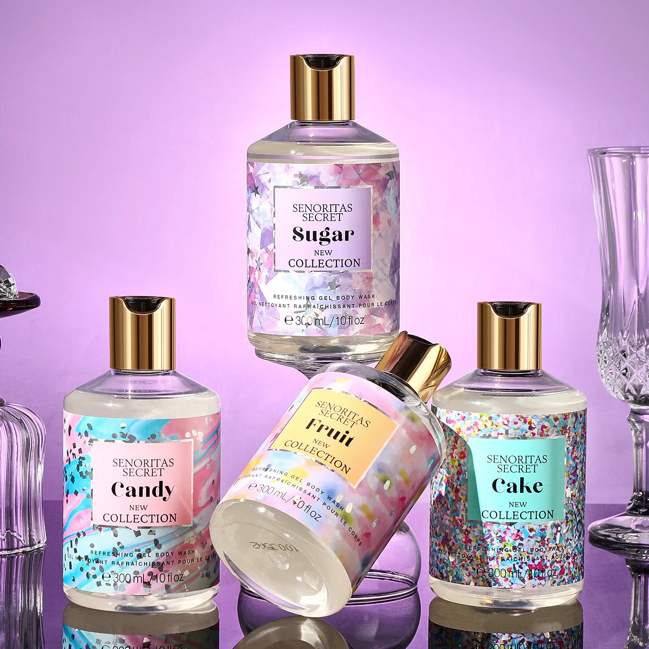 Gel Mandi parfum untuk membersihkan, melembapkan dan mempertahankan aroma pencuci tubuh 300ml