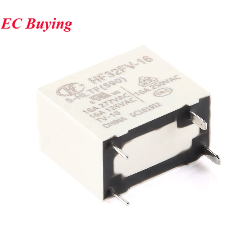 2Pcs/1pc HF32FV Relay HF32FV-16/5-HLTF 12-HLTF 24-HLTF HF32FV-16-5-HLTF 5VDC 12VDC 24VDC DC 5V 12V 24V 16A 4Pin Power Relais