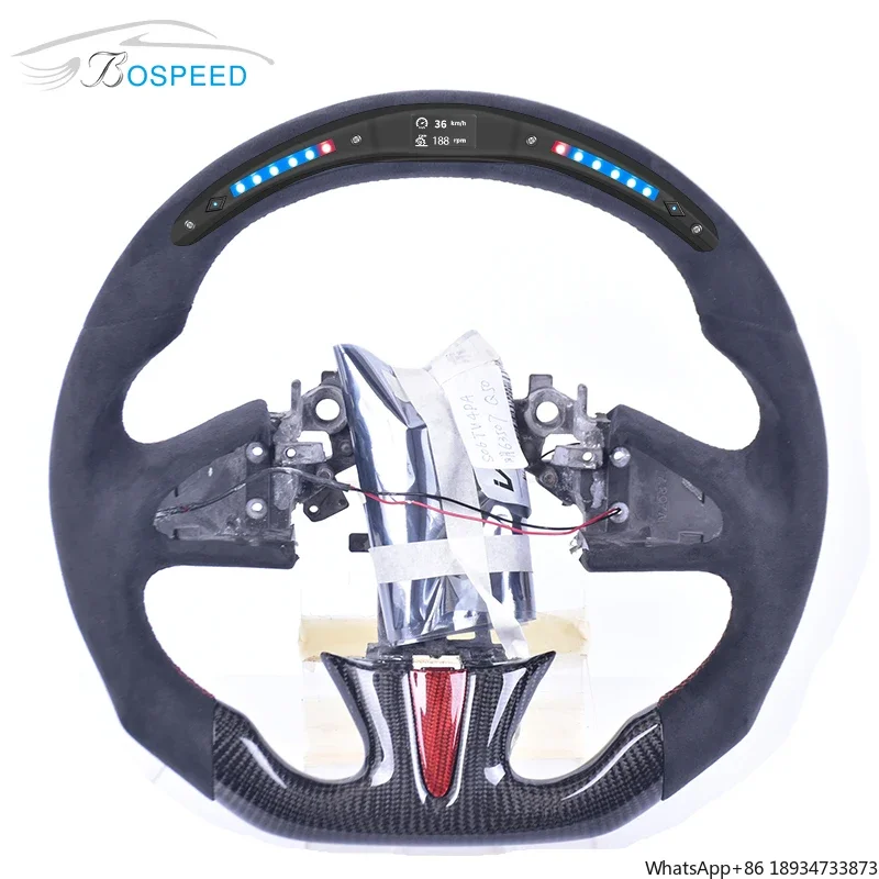 LED Display Suede Carbon Fiber Steering Wheel for Infiniti Q50