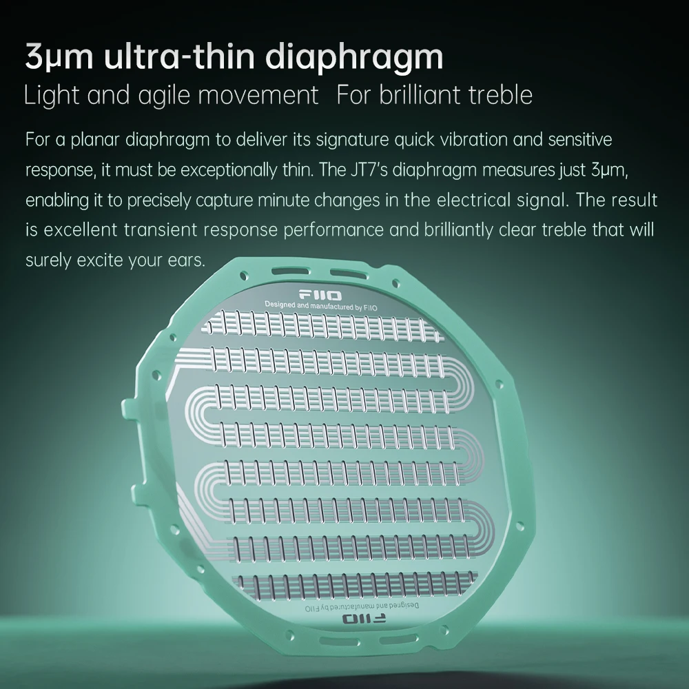 FiiO JT7 Over-Ear Planar Magnetic Audiophile Headphones with 95x86mm Planar Driver design,Adjustable Headband,4.4mm/3.5mm Cable