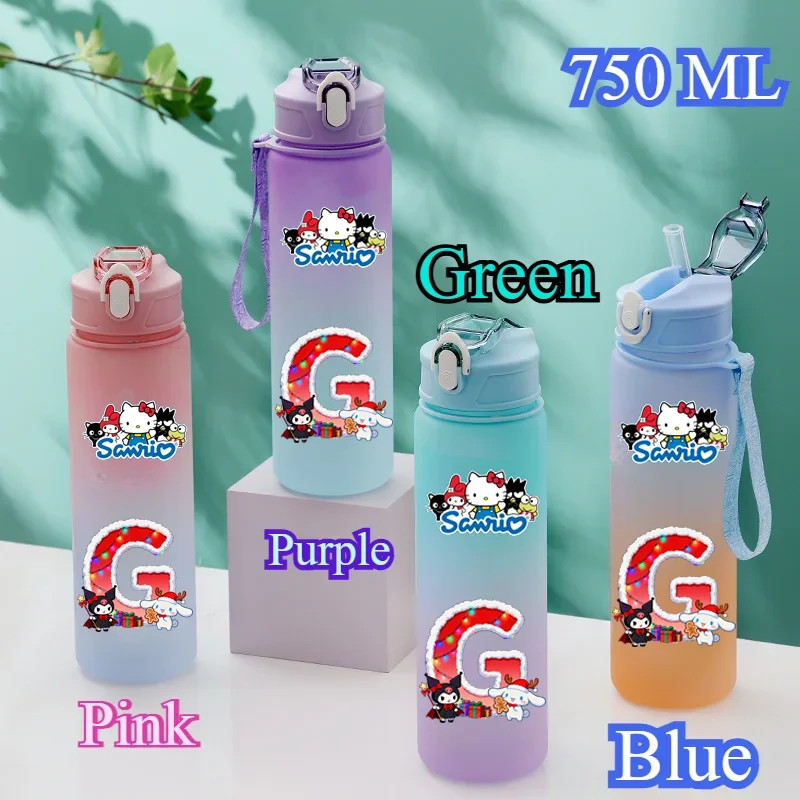 Sanrio Hello Kitty Рождественская бутылка для воды с буквами, не содержит BPA, большая емкость, герметичная портативная спортивная чашка с героями мультфильмов, идеальный подарок
