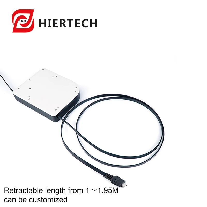 Hiertech Anti-Stretch White Tpe Cable Type-C Data Cable Male to Female 1.95m Conference Table Use Cable Reel