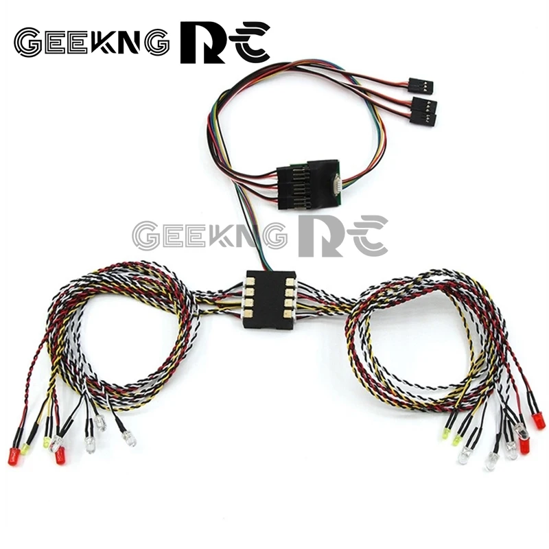 1/8 1/10 RC Car 16 LED Light System Front and Rear Lamp Turn Signals Brake Lights For Tamiya Kyosho HSP HPI AXIAL RC4WD