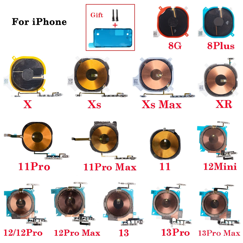 Wireless Charging Chip NFC Coil  With Volume For iPhone 8 Plus X XR XS 11 12 13 Pro Max Mini Charger Panel Sticker Flex Cable