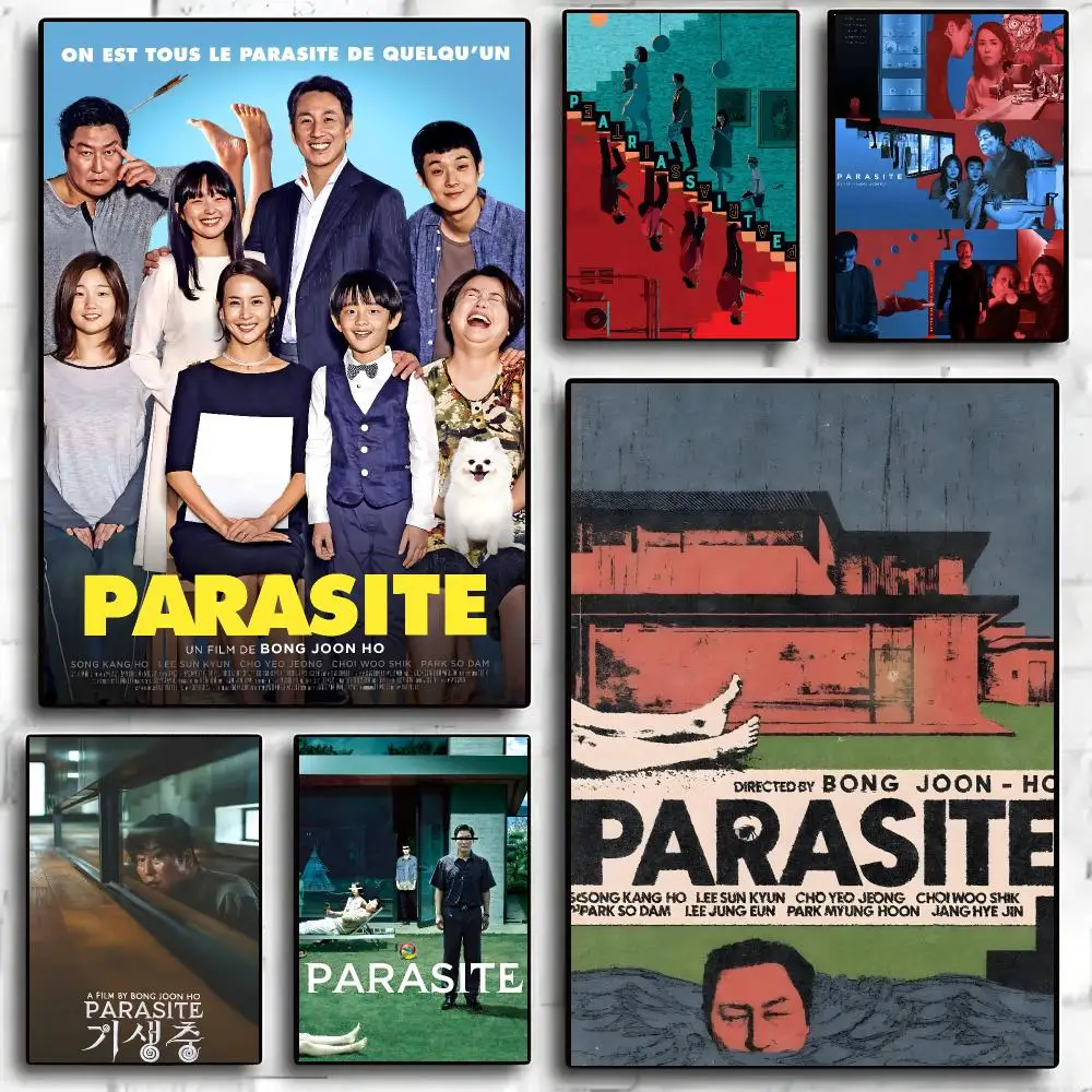 Parasite Korean Movie Social Poster Self-adhesive Advanced Aesthetic Printing Paper Wall Art for Living Room Home Decor