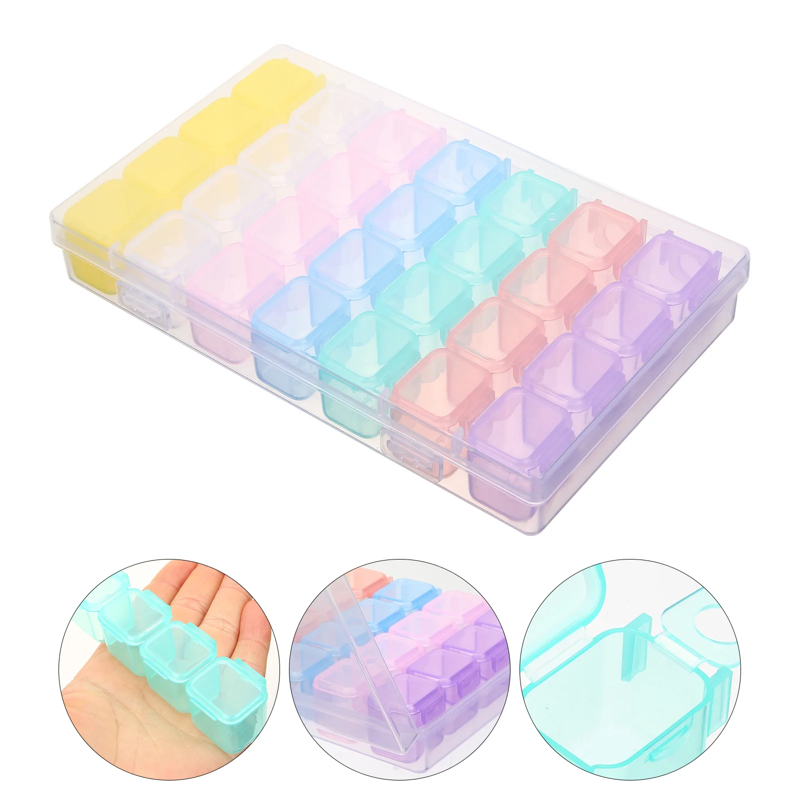 

Compartment Organizer Trinket Jewelry Container Storage Case Earrings Holder Necklace Plastic