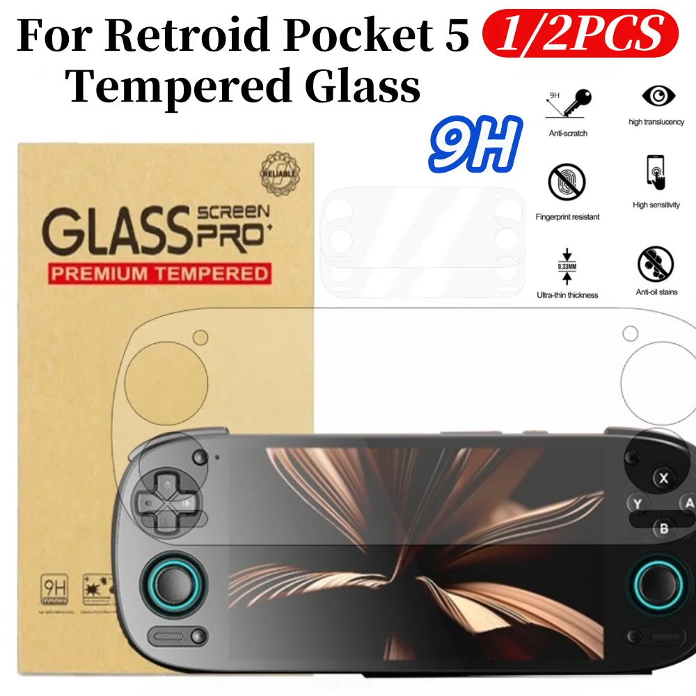 

Защитная пленка для игровой консоли Retroid Pocket 5, ультра-прозрачная пленка из закаленного стекла 9H, пленка для экрана, закаленная пленка, игровые аксессуары