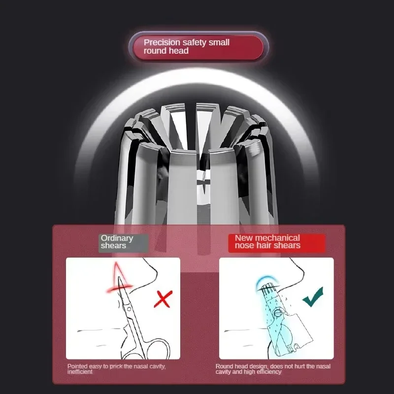 ماكينة تشذيب شعر الأذن المحمولة القابلة للغسل والتنظيف دون الصدأ وتشذيب شعر الأنف غير المؤلم ماكينة حلاقة كهربائية محمولة للرجال منخفضة الضوضاء #3