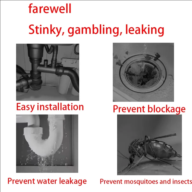 Simple flexible drainage pipe for kitchen, bathroom sink, sewer, S-shaped water trap, plastic corner extension pipe