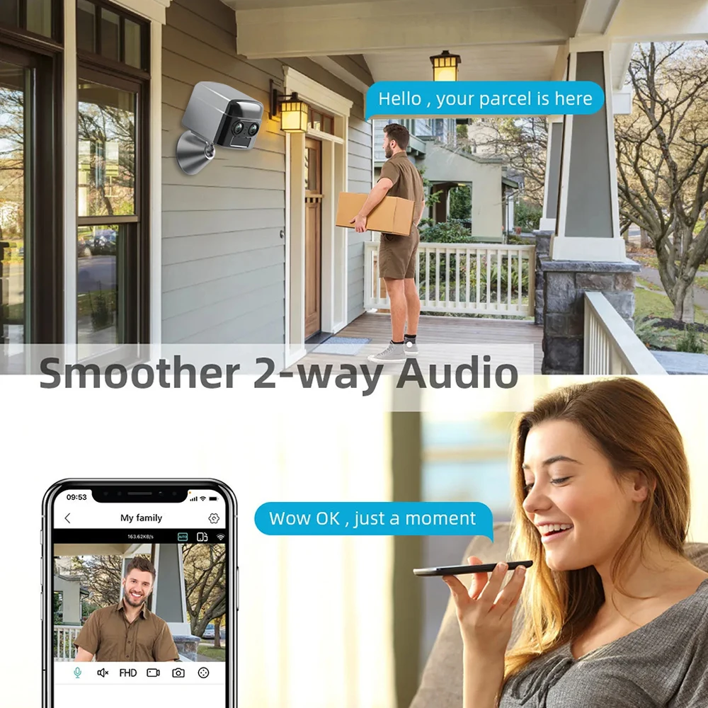 4K Doppia lente 5MP Mini 4G Fotocamera 5XZoom Batteria incorporata Visione notturna PIR Basso consumo energetico Rilevazione movimento Protezione Cam