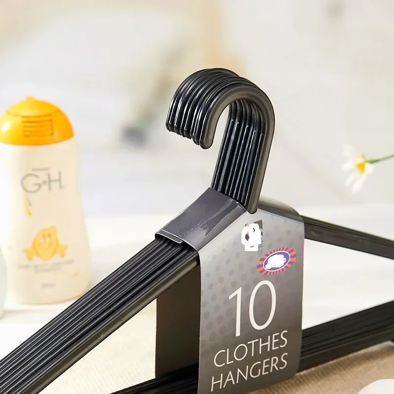 

10pcs set of household plastic black hangers clothing store scarf rack adult clothes drying rack hangers for clothes hanger