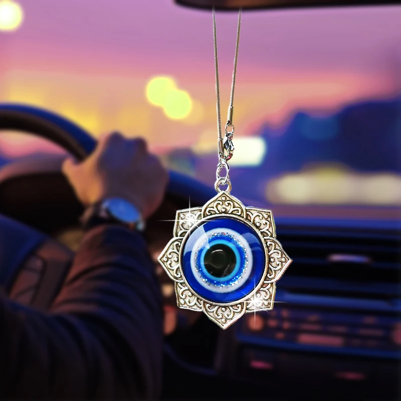 Kreativer Blauer Augen-Autoanhänger, Modischer Teufelsauge-Spiegelanhänger für den Autoinnenraum – Detail 4